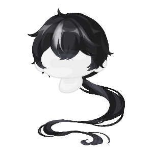 Glossy Black Kitty Ponytail