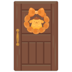 Pompompurin Bun Wreath Door