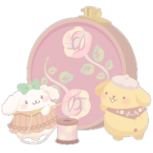 Vintage Pompompurin and Macaroon Embroidery Hoop