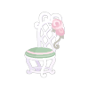 Rambling Rose Green Antique Chair