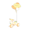 Pompompurin Balloon Adorned Yellow Tricycle