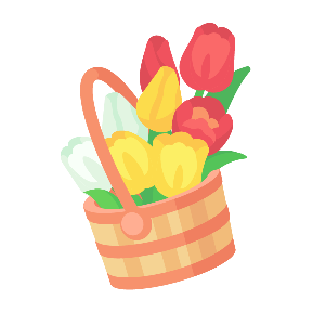 Vibrant Tulip Basket