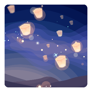 Night Sky Lantern Wall