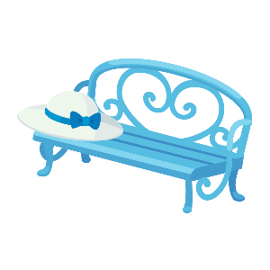 Quaint Blue Bench