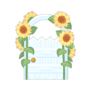 Jaunty Sunflower Arch Door