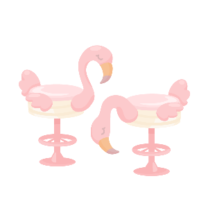 Pink Flamingos Diner Seat Set