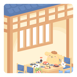 Pochacco's Sushi-ya Wall