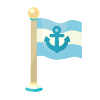 Nautical Stripe Anchor Flag