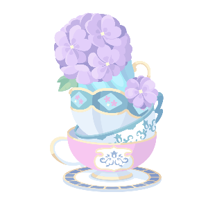 Wobbly Violet Teacup Tower