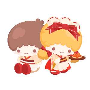 Autumn Tea Serving Kiki & Lala Plushie L