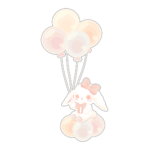 Creamy Balloon Beige Bunny