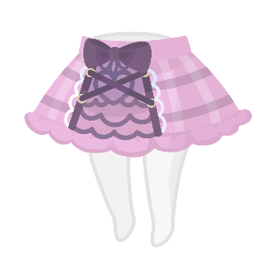 Kawaii Kuromi Frilled Check Skirt