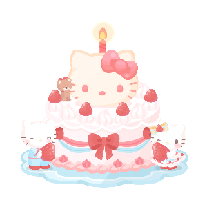 Hello Kitty Berry Birthday Cake 2021