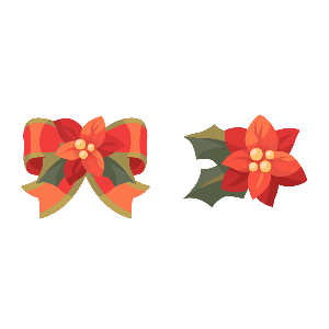 Merry Poinsettia Decoration Set