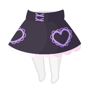 Goth Tsundere Heart Pocket Skirt