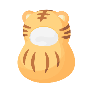 Roly-Poly Tiger Cub Daruma