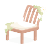 Decorated with Daisies Wooden Chair