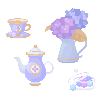 Refreshing Morning Hydrangea Tea Set