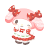 Mushroom Fashionista My Melody Plushie S