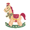 Christmas Decorated♪ Wooden Rocking Horse