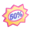 Super Sale! 50% Discount Sticker