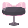 Cool & Girly♡ Pink Ribbon Black Chair