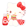 Enjoying Sandwich♪ Hello Kitty Plushie XL