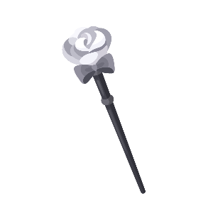 Vintage Gothic Lolita White Rose Walking Stick