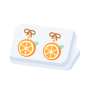 Warm Orangette Slice Earrings