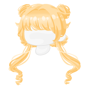 Orange Dumpling Twin Bun Pigtails