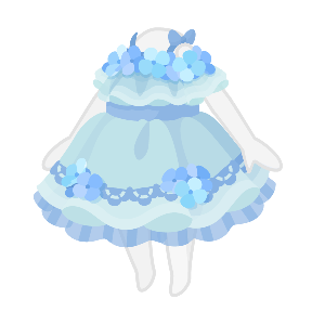 Drizzling Hydrangea Garden Blue Dress