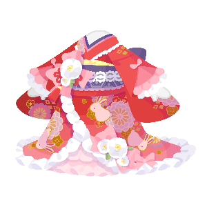 Elegant Year of the Rabbit Red & White Kimono