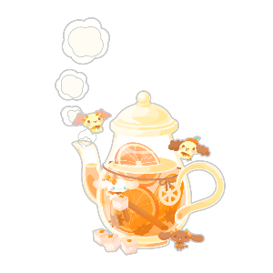 Cinnamoangels with a Pot of Sunny Citrus Tea