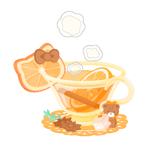 Tiny Chum with a Warm Cup of Citrus Tea