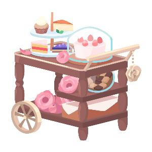 Elegant Country Rose Treat Wagon