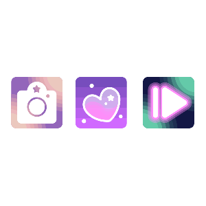 Aesthetic Neon Shortcut Icon Set