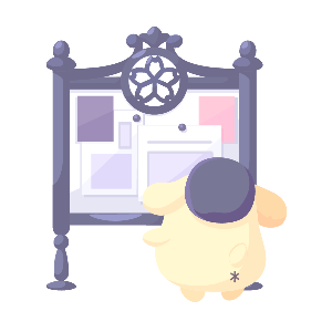 Pompompurin Checking Academia News Door