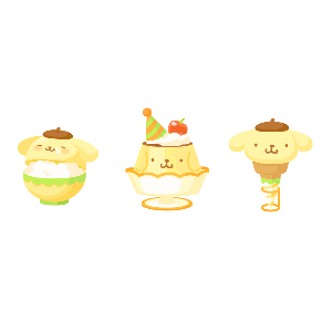 Pompompurin Park Food Cart Set