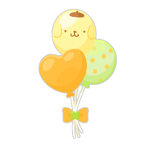 Bunch of Pompompurin Park Balloons