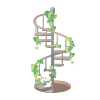 Pochacco Busy Watering♪ on a Spiraling Stairway