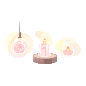 Softly Lit Sunset Wedding Candle Set