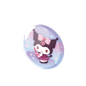 Strawberry Bubbly Kuromi Button Pin