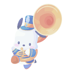 Playing the Sousaphone Pochacco Plushie L