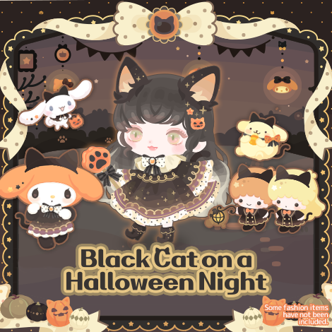 Black Cat on a Halloween Night